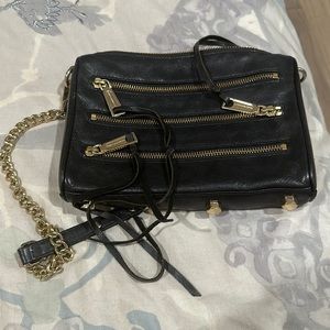 Rebecca Minkoff Mini 5 Zip Cross-body Bag, Black